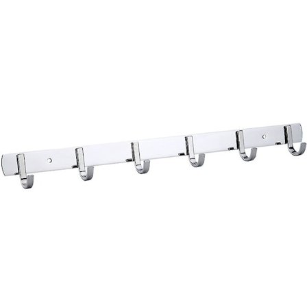 Stang med 6/8 kroge lavet af rustfrit stål, badekåbekroge, vægmonteret knagerække, multifunktionelle kroge til badeværelse, køkken, entre og 