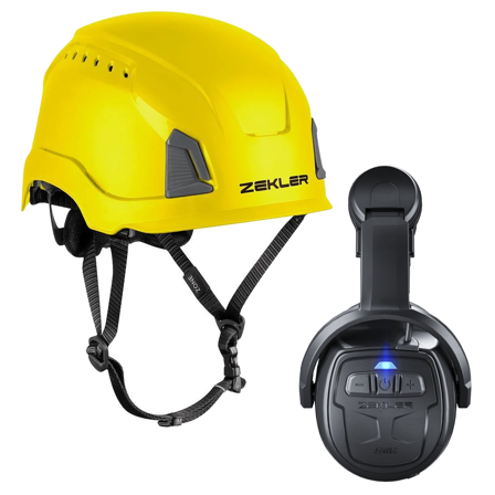 Zekler Sonic 530H + Zone Mips Hörselskyddspaket med skyddshjälm Gul hjälm, Hörselskydd