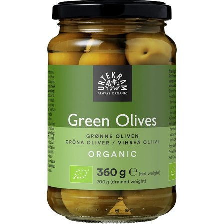 Urtekram Oliven grønne Ø 360 g, Helse & Madvarer, Madvarer, Øvrige Fødevarer