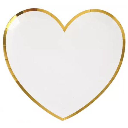 Papptallerken Hjerteformet Hvid