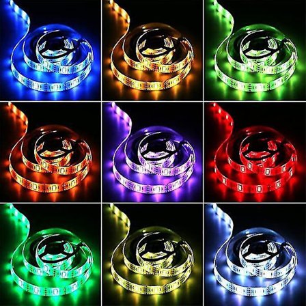 RGB LED-ljusremsa med fjärrkontroll för färgbyte - Dekoration för rummet