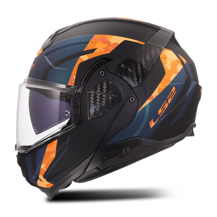 LS2 FF910 Advant II Glide Modular Helmet Black/Orange L
