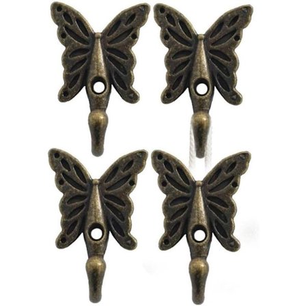 Pieces Butterfly Seinälle Asennettava Naulakko Vintage Pyyhekoukku Seinäripustin yhteensopiva keittiöön, kylpyhuoneeseen, makuuhuoneeseen