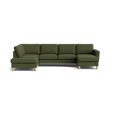 Haven U-Form Sofa, rechts, Aragon Grün, modernes Design, bequeme Polsterung, elegante Füße, großzügige Sitzfläche, zeitloser Wohnstil, 86cm.