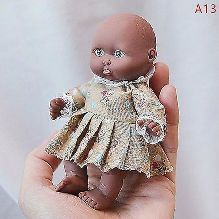 Reborn Dolls Baby Reborn Silikon Reborn Baby Doll 12cm Palm Dolls Pyjamas Klänning Simulering Baby Reborn Baby Doll Leksaker