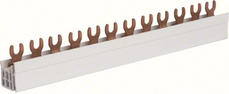 Hager KDN363A Faseskinne 3-polet, 10 kV, gaffel 12 moduler/210 mm, Elfordeling & strømforsyning