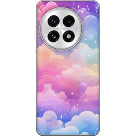 Kompatibel Mobilcover til OnePlus 13 Sød enhjørning med regnbuehår mod en stjerneklædt pastelbaggrund i kawaii-stil