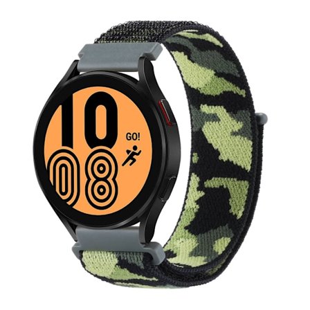 Samsung Galaxy Watch 5 40/44/Pro 45mm -nylonranneke, camouflage vihreä