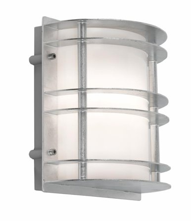 Norlys Stockholm 1600 Veggarmatur LED, 8,6 W, 3000 K, IP54, opal Galvanisert, Belysning