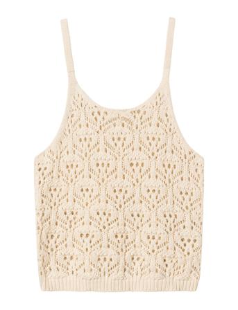 Nlfhivy Croshet Strap Top LMTD Beige