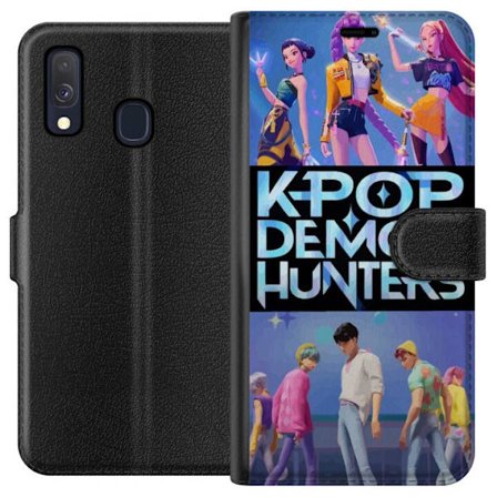 Yhteensopiva Lompakkokotelo Samsung Galaxy A40 K-pop Demon Hunters korealainen musiikkiyhtyeen idoli juliste anime sarjakuva fantasia tyyli pelit fani
