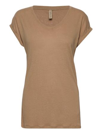 Sc-Isabel T-shirts & Tops Short-sleeved Brun Soyaconcept