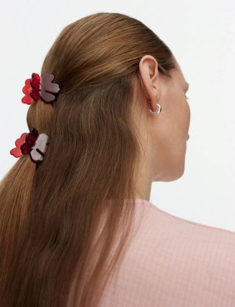 Marimekko Nano Unikko Hair Clip Set - Red - ONE SIZE