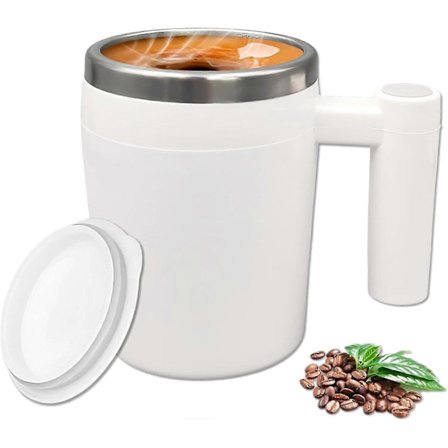 Itsesekoittuva muki, ladattava automaattinen magneettisekoitin kahvikuppi ruostumatonta terästä kahville/maidolle/teelle/kuumalle suklaalle