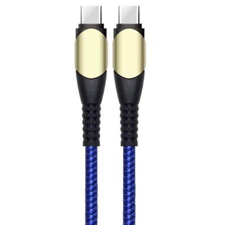 USB-C til USB-C-kabel 60W Hurtigopladning til OPPO Reno 8 Pro Find X3 X5 Lite A16 A53 A53S A54 A94 - Nylonflettet 1M Blå