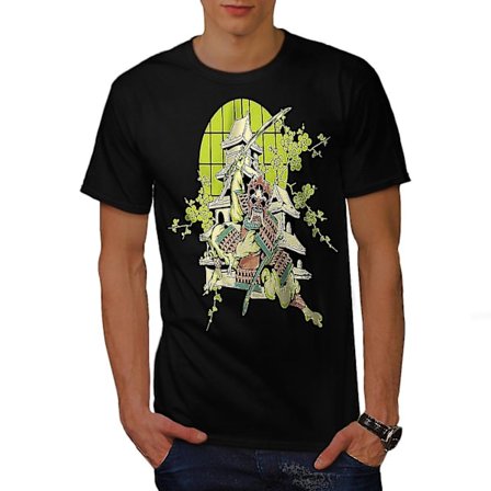 Japan Warrior Art Men Blackt-shirt | Wellcoda
