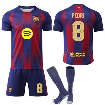2025-2026 Barcelonan UEFA Champions League Uusi Jalkapallopaita (Sisältää Sukat) No.8 PEDRI-FA- No.8 PEDRI