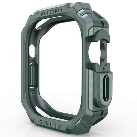 Apple Watch Ultra 2 49 mm / Ultra 49 mm Smartklokkeveske i karbonfiber med ripebestandig beskyttelsesramme - Grønn / Grønn