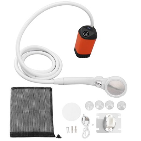 Kannettava sähköinen suihkupumppu digitaalinäytöllä, 3 säädettävää tilaa, oranssi