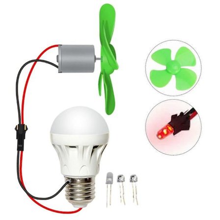 12V Tuuligeneraattori Pieni DIY Mini Tuuliturbiini Tuulivoimala LED Opetusmalli Sarja