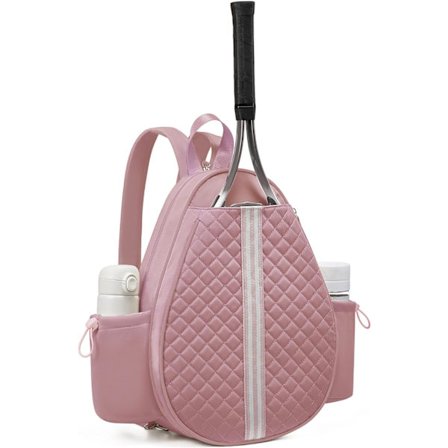 Tennisbag, Quiltet Crossbody Sling med Vannavstøtende Lomme - Lettvekts Racketholder for Pickleball, Badminton & Courtsport