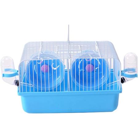 Delikat hamster dejtingbur två möss slåss isoleringsbur för husdjur blå smådjurslya