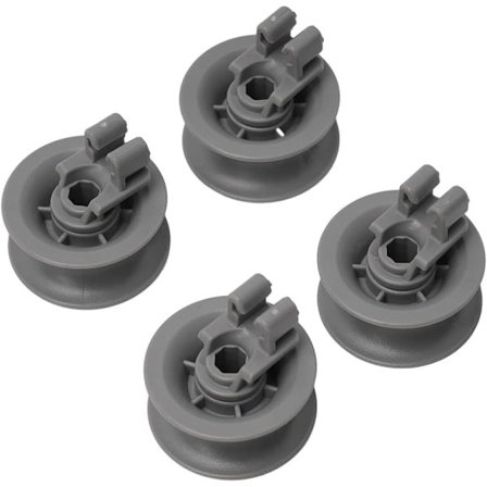 Sats med 4, Diskmaskins Övre Korg Hjul Kompatibel med Boschh, Metall, Grå