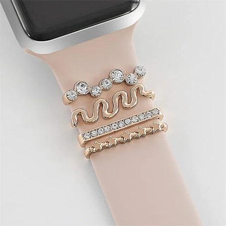 Dekoration för Apple Watch armband 8 7 6 3 se Diamantsmycken Berlocker Tillbehör samsung/Huawei armband correa 20/22mm klockarmband