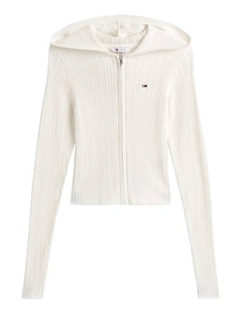 Tjw Essential Zipper Hood Cardi Cream Tommy Jeans