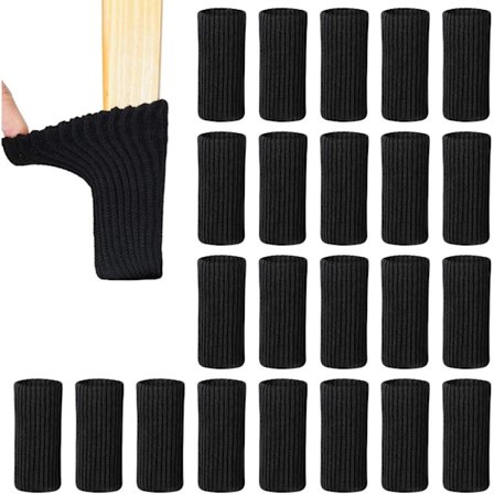 24 stk. Stole Sokker Filt Møbler Stol Ben Hætter Stole Sok til Stol Ben Møbler Fødder Forebyg Skrammer og Støj Sort