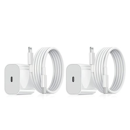 2-Pak - Lader til iPhone - Hurtiglader - Adapter + Kabel 20W USB-C
