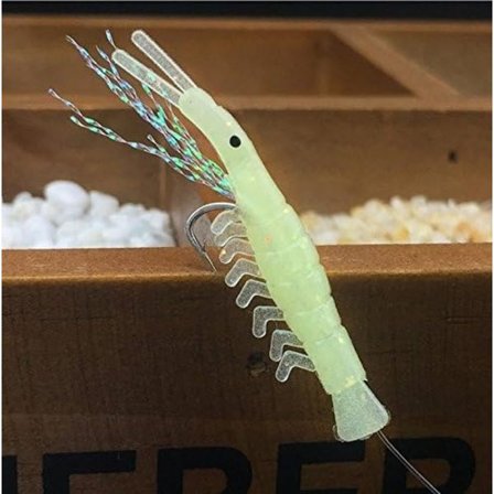Lysende fiskesett glødende myk fisk/reke lokkemat for saltvann/ferskvannsfiske