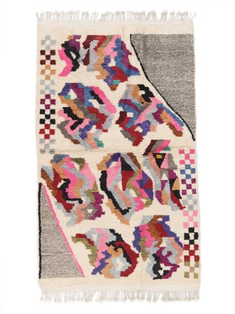 Handgeknüpft Berber Moroccan - Mid Atlas 152X264 Wollteppich Beige/Dunkelrosa Klein