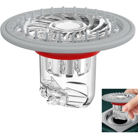 Lugtbestandigt gulvafløb, kontraventil til brusegulvafløb, anti-tilstopningshårfælde afløbsprop, anti-lugtbeskyttelse, tætningsring til