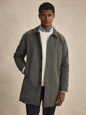 John Henric Men's Grüner Mantel Regular Fit Size XS