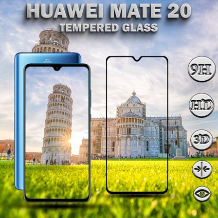 Huawei Mate 20 - Härdat Glas 9H – Super kvalitet 3D Skärmskydd
