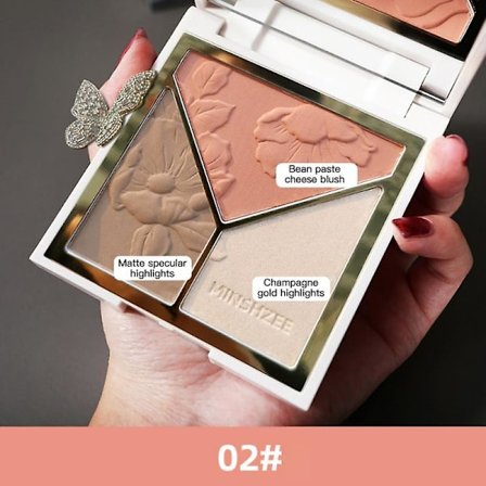 3 i 1 Highlighter Contour Palette Bronzer Ansiktskontur Shimmer High Gloss Blusher Illuminator Brighten Makeup Koreansk Kosmetika