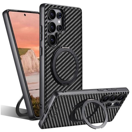 SUTENI Mobilskal till Galaxy S24 Ultra MagSafe Carbon Fiber - Svart