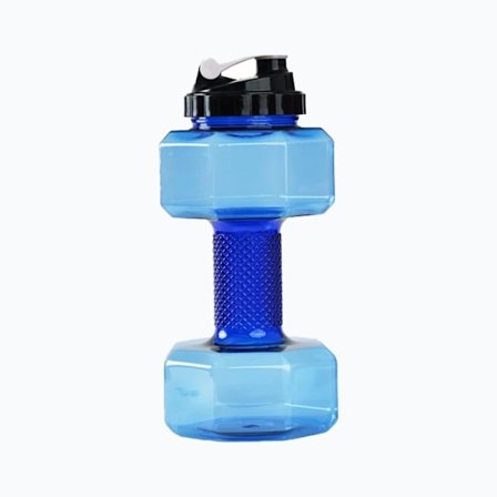 1 st Hantelformad Vattenflaska Bärbar Sportvattenflaska Mode Tyngdlyftnings Hantelkopp Fitness Vattenflaska (Blå)