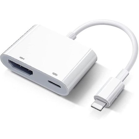 Apple Lightning Digital AV-adapter Apple Mfi-certifierad Lightning till HDMI-adapter HDMI-kabelkontakt 1080p Synkroniseringsdisplay till TV/HDTV/