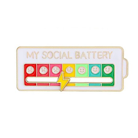My Social Battery - Brosch - Vit