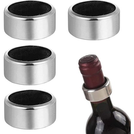 4 stk. Rødvin Flaskekrave Vin Flaske Hæld Ringe Sikker Og Holdbar Rustfri