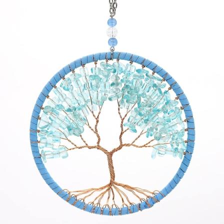 Chakra Stones Livets Tre Ornament Henger Helbredende Krystall Feng Shui Edelstener Meditasjon Spirituell Vegg Vindu Hjemmedekorasjon