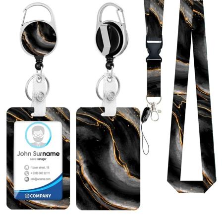 ID-brickahållare Namnbricka Lanyard Badge-hållare med infällbar