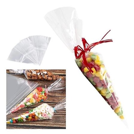 100-pak Cellofankegler - Cellofanposer - Cellofankegler Transparent