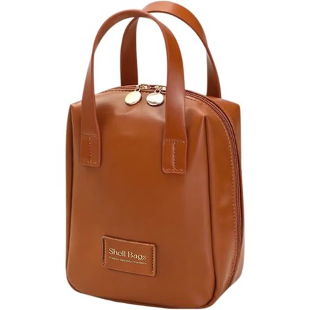 2024 Ny Premium Sminkväska för kvinnor, PU Stor Kapacitet Vattentät Resa Bärbar Sminkväska Organiserare med Avdelare och Handtag, Brun