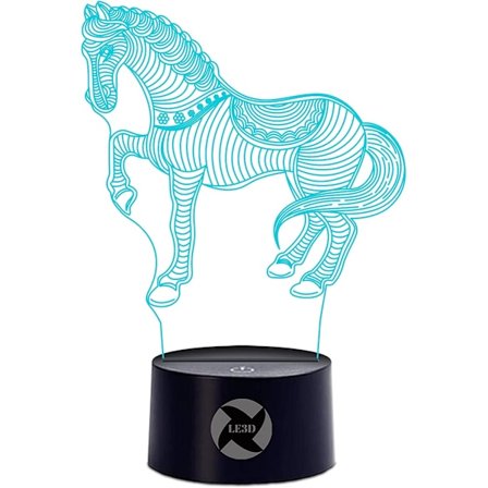 3D optisk illusionsnattlampa - 7 LED-färgförändrande lampa