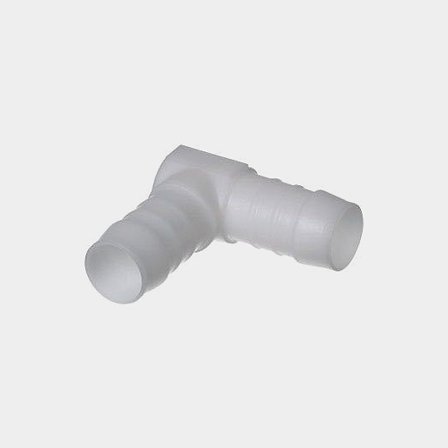 Kolanko Norma, plastikowe, kątowe 90°, 25 mm (1") wąż, białe - Jachtowa