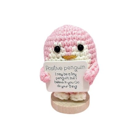 Morsom Positiv Strikket Pingvin Inspirert Leke Liten Dukke Hjemmedekorasjoner Emosjonell Støtte Kreative Gaver LGL