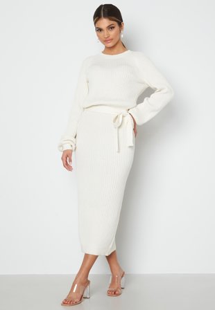 BUBBLEROOM Amira knitted dress Offwhite Klær